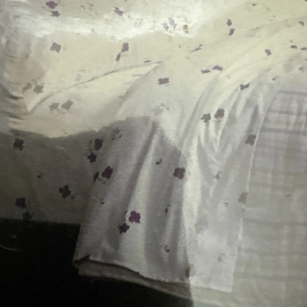 ViTG Springmaid King Flat Sheet White Floral 78